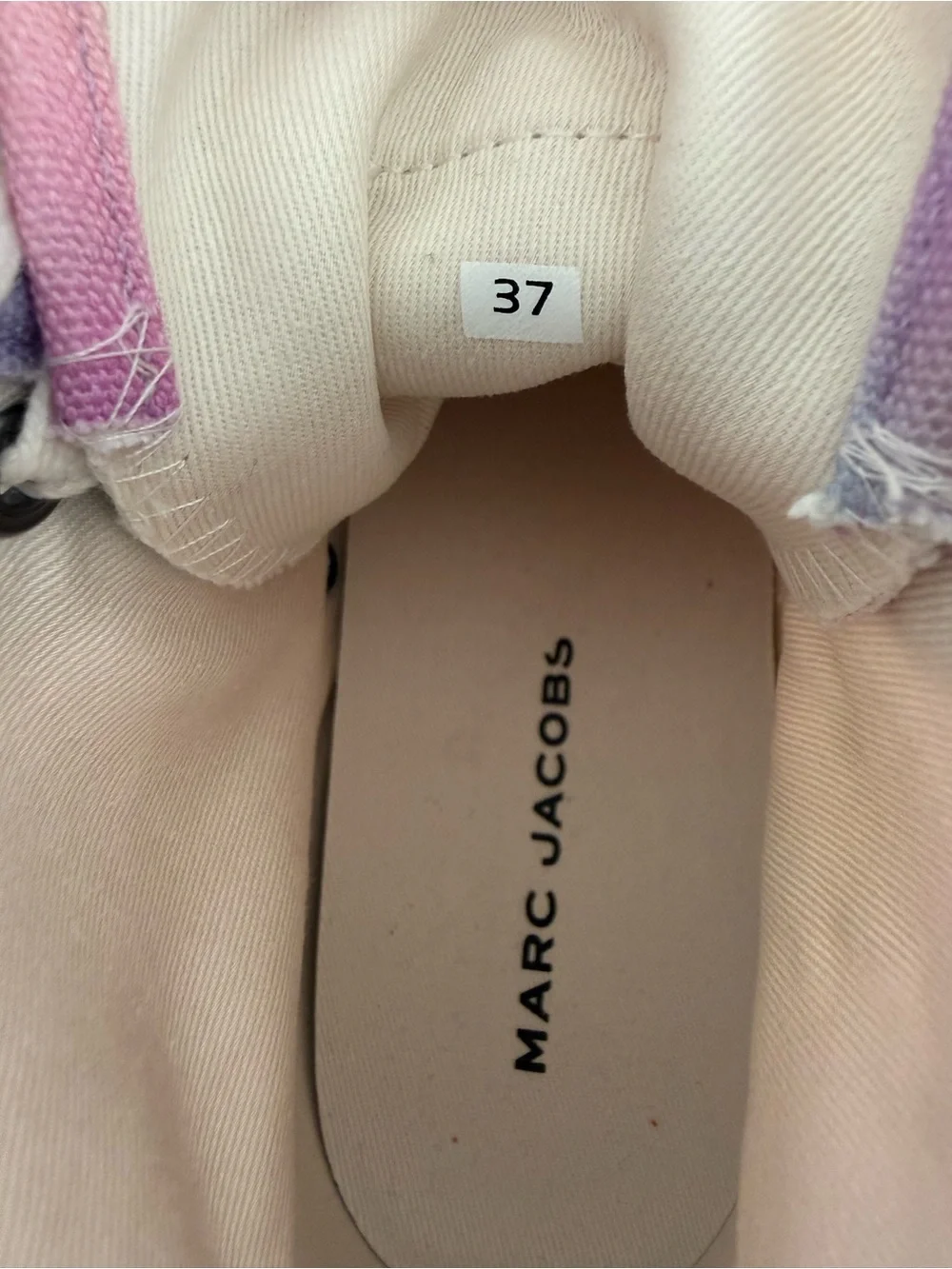 Marc Jacobs Airbrush Canvas High Top Sneakers Pink Multi Women’s Size 37